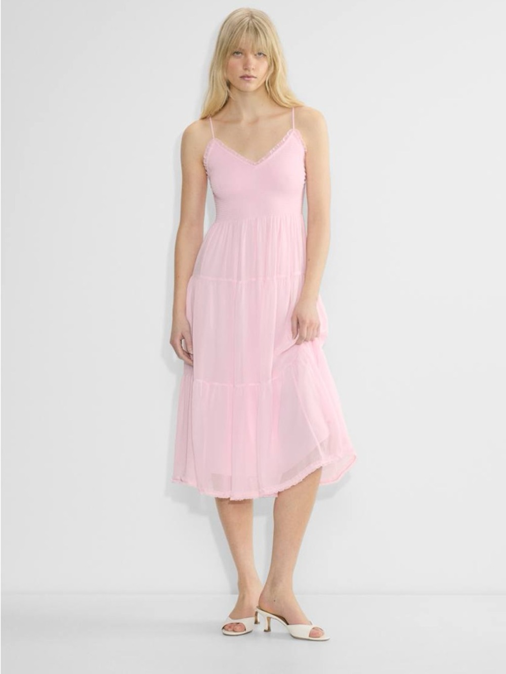 Aritzia Tuberose Dress in Baby Pink NWT